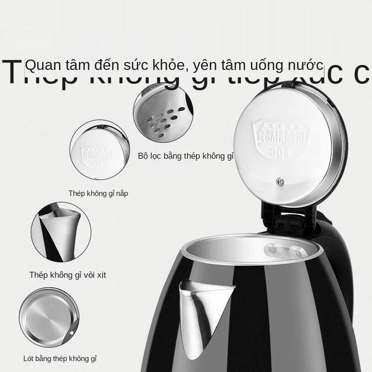 > Ấm đun cách nhiệt bán cầu, điện nước, bình nước gia dụng inox, ngắt tự động, mini nhỏ gọn. <