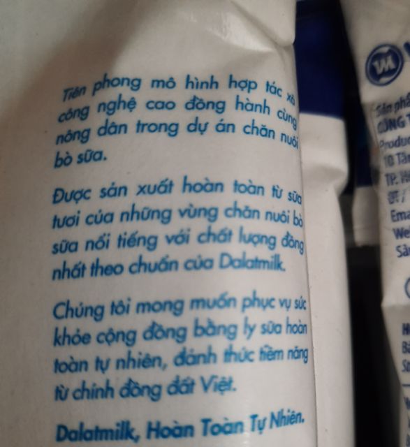 10 bịch sữa tươi Đà lạt milk 220ml