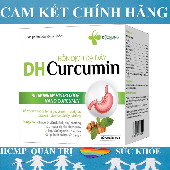 Nano curcumin DH có nghệ cam thảo mật ong hỗ trợ điều trị trào ngược viêm loét đau dạ dày và thực quản 20 gói x 10ml
