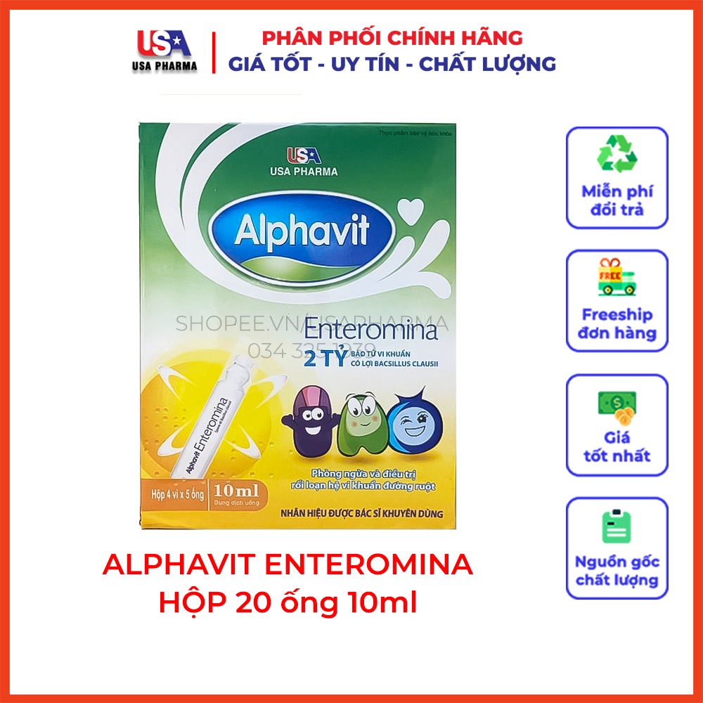 ALPHAVIT ENTEROMENA (HỘP 20 ỐNG) - GIÚP BÉ HẤP THU TIÊU HOÁ TỐT