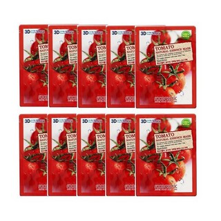 Combo 10 Mặt Nạ Cung Cấp Độ Ẩm, Ngăn Lão Hóa Da Chiết Xuất Cà Chua 3D Foodaholic Tomato Natural Essence Mask 23ml x 10