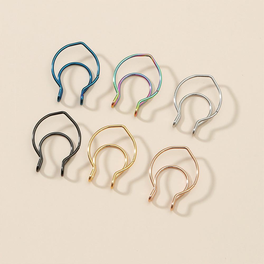 Khuyên Mũi Inox Hình Sừng Hươu Dạng Xoắn Ốc Thời Trang Có Thể Điều Chỉnh