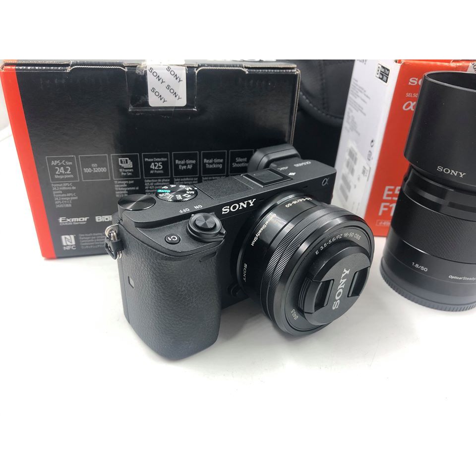 Máy ảnh Mirrorless Sony6400 và ống kính kit 16-50 kèm ống kính Sony SEL 50 1.8