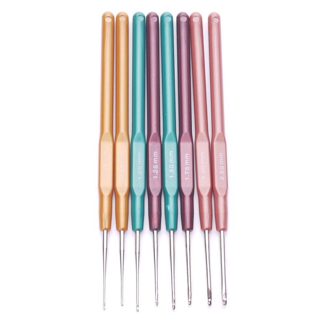 Bộ 8 kim móc chỉ - len