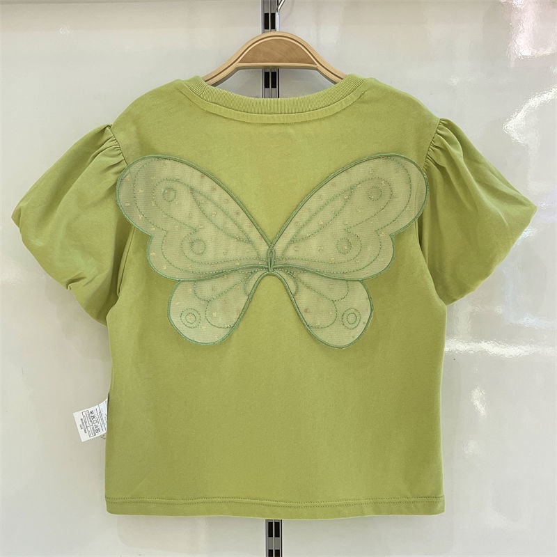 Áo Thun Ngắn Tay In Hình Bướm Thời Trang Mùa Hè Hàn Quốc 2023 Mới Dành Cho Nữ