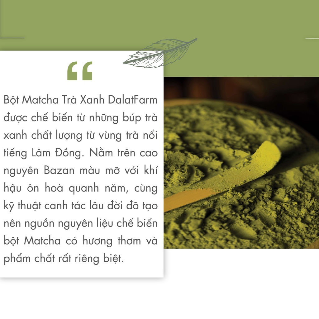 Bột Matcha Trà Xanh Dalat Farm - Túi 110Gr