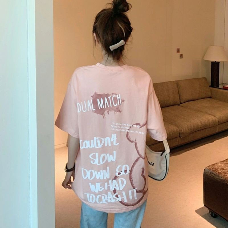 áo thun nữ form rộng unisex in hình gấu