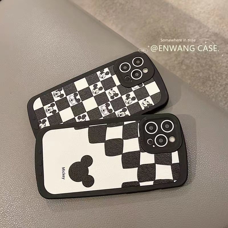 Ốp Điện Thoại Silicon Chống Sốc Họa Tiết Sọc Caro Trắng Đen Cho iPhone 13 Pro Max Apple 12 11xr xs 78p
