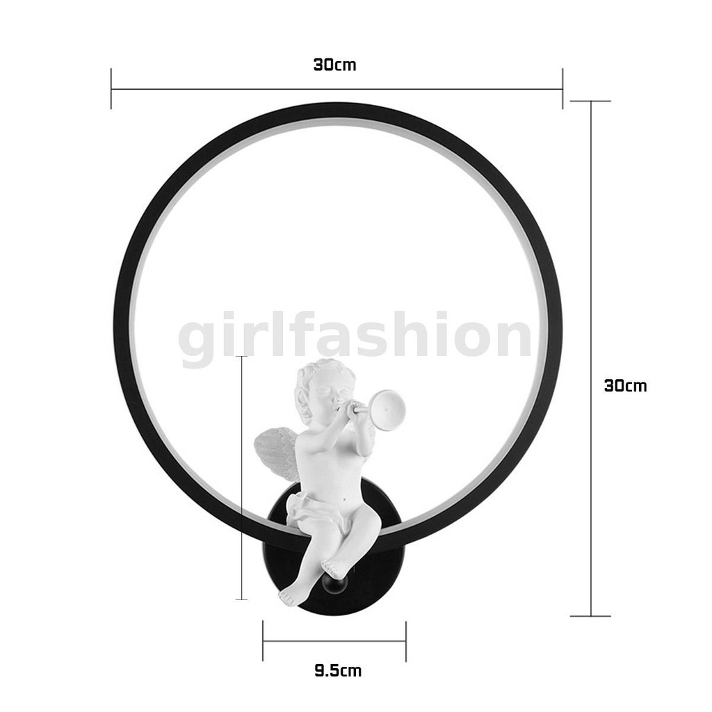 Đèn LED Tròn Gắn Tường Hình Thiên Thần Bằng Acrylic 30cm Phong Cách Bắc Âu Hiện Đại Dành Cho Trang Trí Nhà Cửa