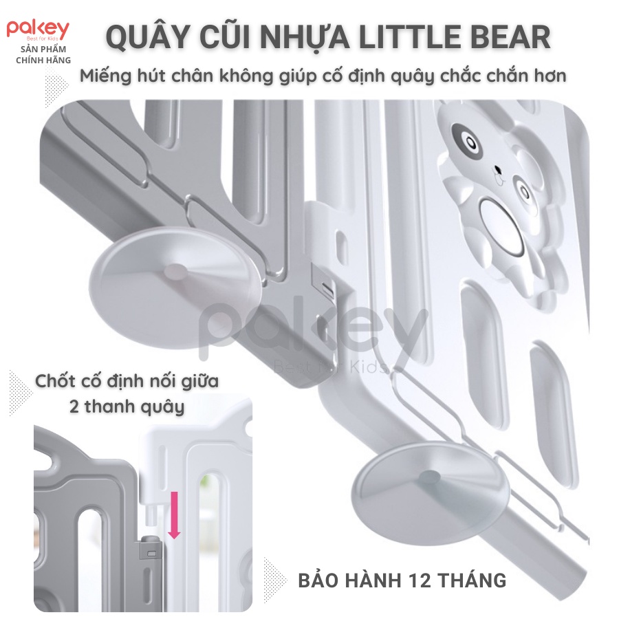 Quây cũi nhựa Little Bear Tặng THẢM + BÓNG, bộ quây cũi cho bé an toàn dày dặn chắc nịch NEW