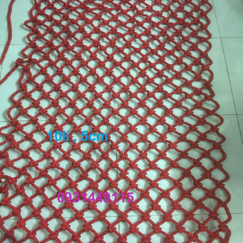 Lưới an toàn, sợi 10mm mắt 5cm Nguyễn Hùng , bền đẹp,chắc chắn,thẩm mỹ ,thoáng mát. Bao đổi trả,