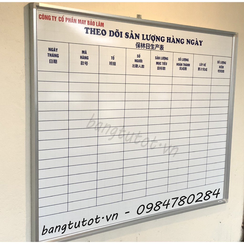 Bảng dán Decal - Bảng lịch công tác theo yêu cầu cho văn phòng 1,2x1,5m