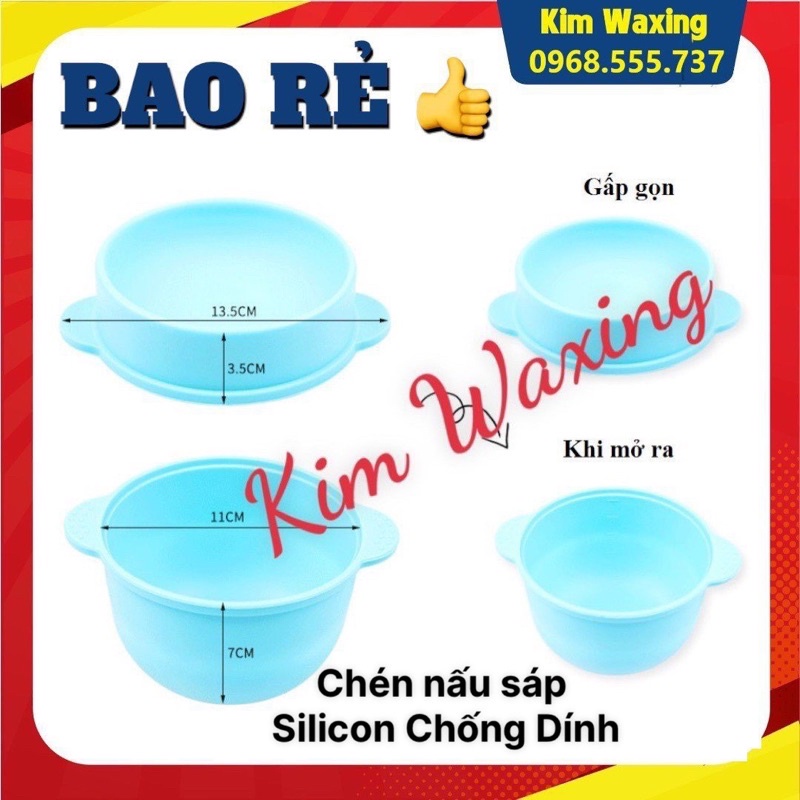 Chén nấu sáp wax lông chống dính silicon dễ dàng làm sạch tiện lợi