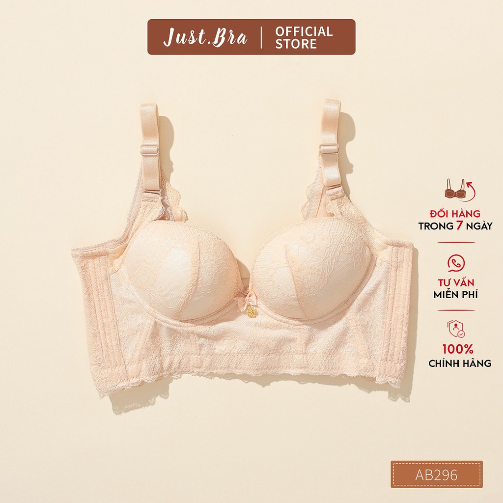 Áo ngực Just bra bản lưng to, họa tiết gen gợi cảm, có gọng nâng ngực AB296