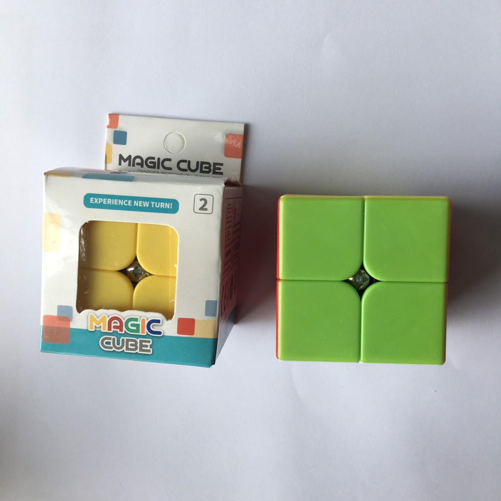 RUBICK 2X2 MAGIC CUBE 2 tầng màu stickerless nhựa ABS cao cấp