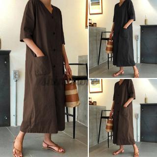 Đầm tay lỡ cổ chữ v thiết kế dáng rộng cho nữ
