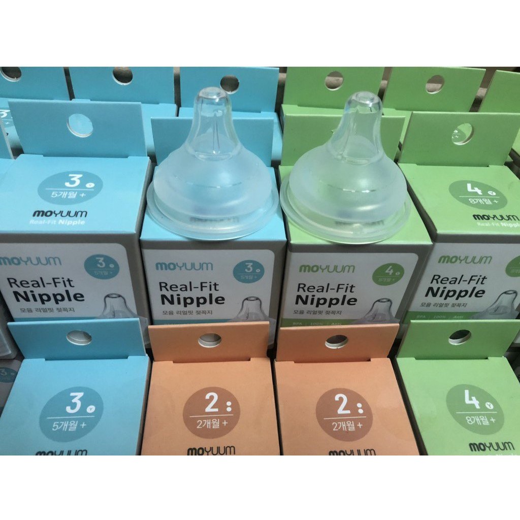 Núm ti bình sữa Moyuum Hàn cho bé ( đủ size )