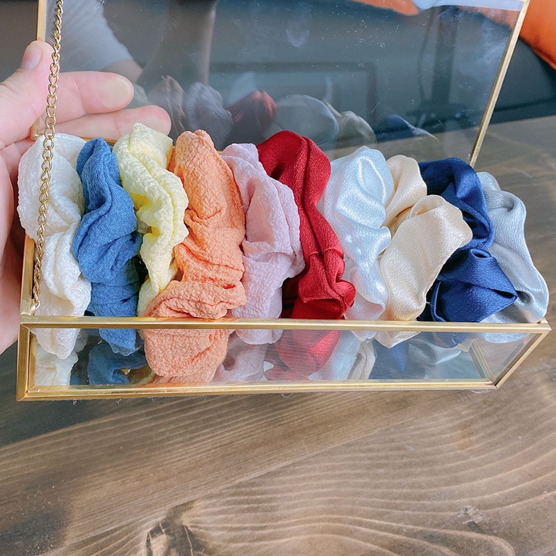 Cột tóc vải buộc tóc scrunchies 5 cái bất kỳ HTO15 Hỉn Hỉn Store