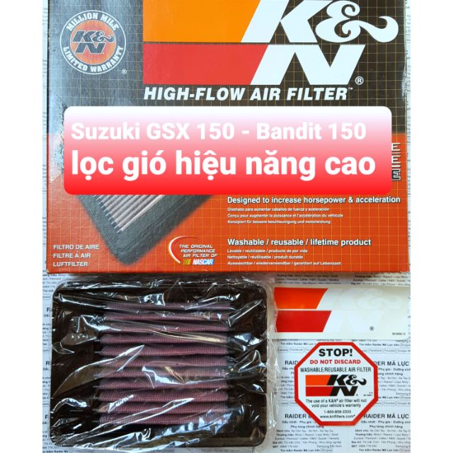 Lọc gió KN tăng mã lực cho GSX150 - Bandit - R3 - MT03 dùng vĩnh cửu