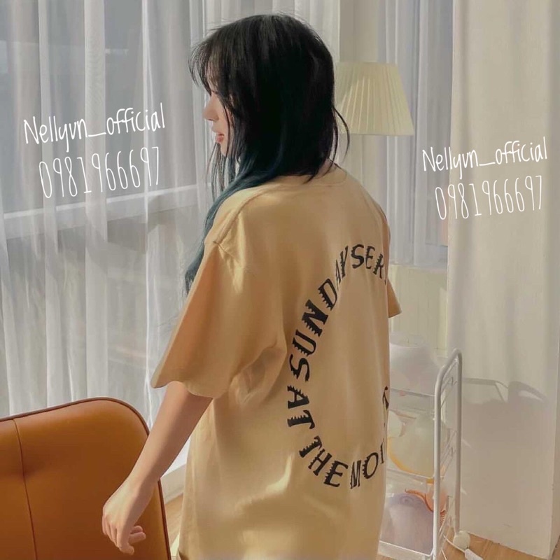 [FREESHIP](CÓ SẴN)HÀNG CHÍNH HÃNG áo thun NELLYHEYBIG unisex,áo thun dáng rộng idol Lisa Blackpink màu be mãBHYHDX68.
