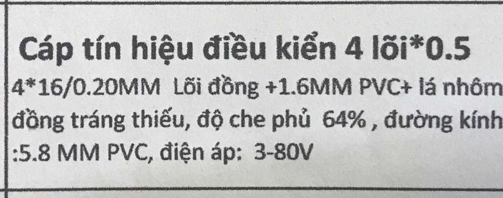 Dây tín hiệu điều khiển 4 lõi có lưới chống nhiễu(hàng nhập khẩu)THDM405