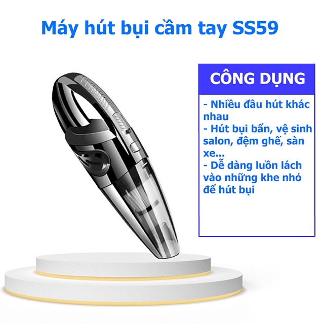 Máy hút bụi cầm tay sạc pin không dây SeaSy R6053 dùng cho gia đình hút bụi giường đệm, ghế ô tô