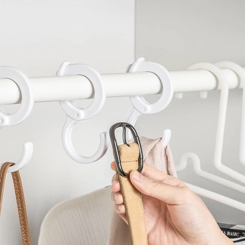 1 Giá Đỡ Thẻ Hình Chữ S Bằng Nhựa Chống Gió Gắn Tủ Quần Áo Nón Nón Cà Vạt