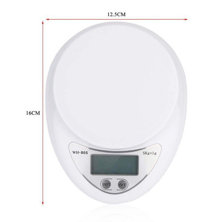 Cân tiểu ly điện tử nhà bếp La'Home WH-B05 1g - 5kg, Cân tiểu ly làm bánh độ chính xác cao kèm 2 viên pin AAA