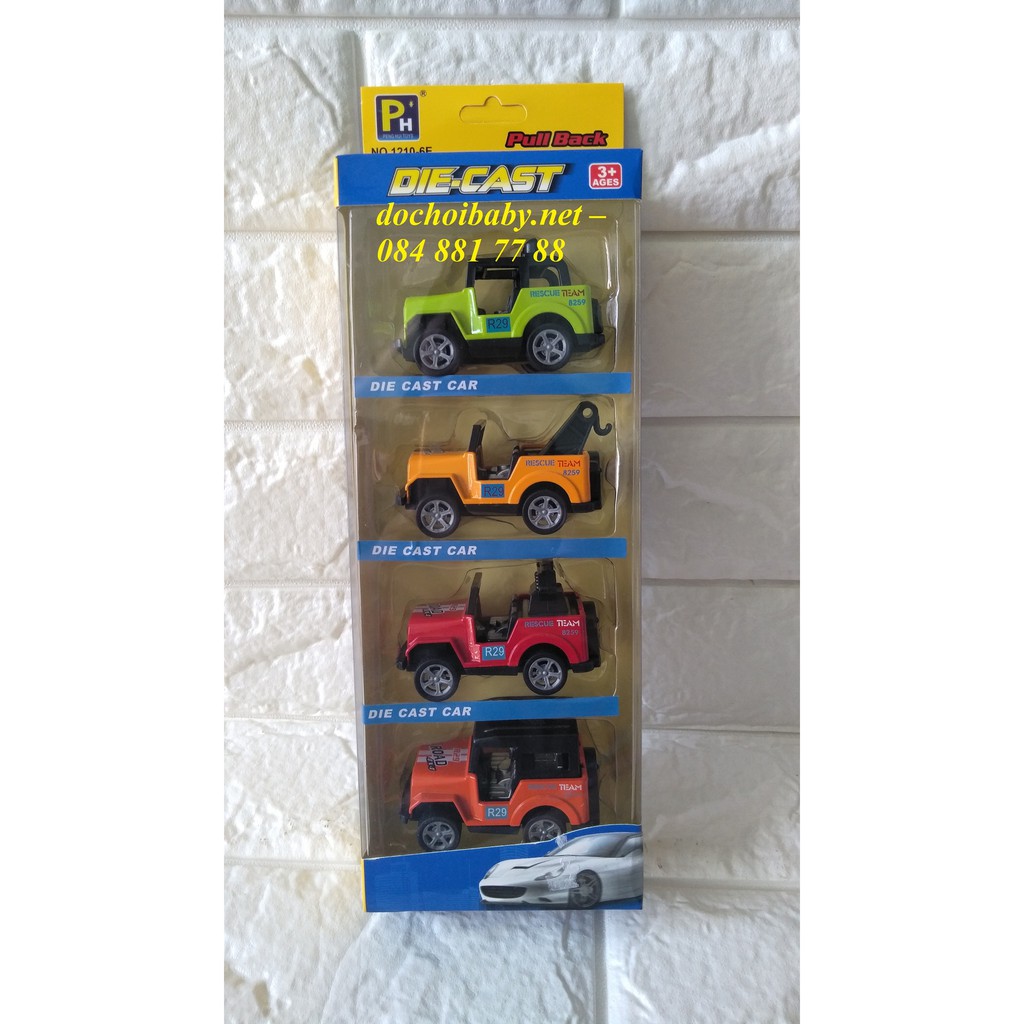 ĐỒ CHƠI  NỘ 4 XE JEEP BẰNG SẮT
