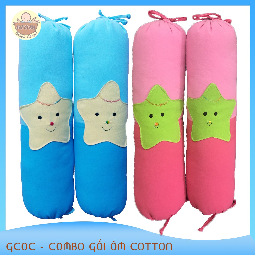 Bộ 2 Gối Ôm Cho Bé Dài 50cm và 40cm Cotton - Gối Ôm Trẻ Em