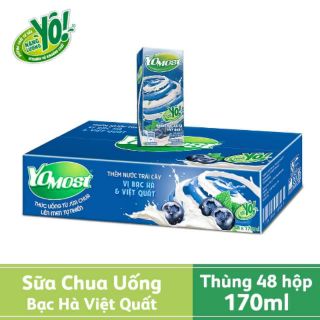 Sữa Chua uống Yomost hương bạc hà, việt quất 170ml  48 hộp x 170ml
