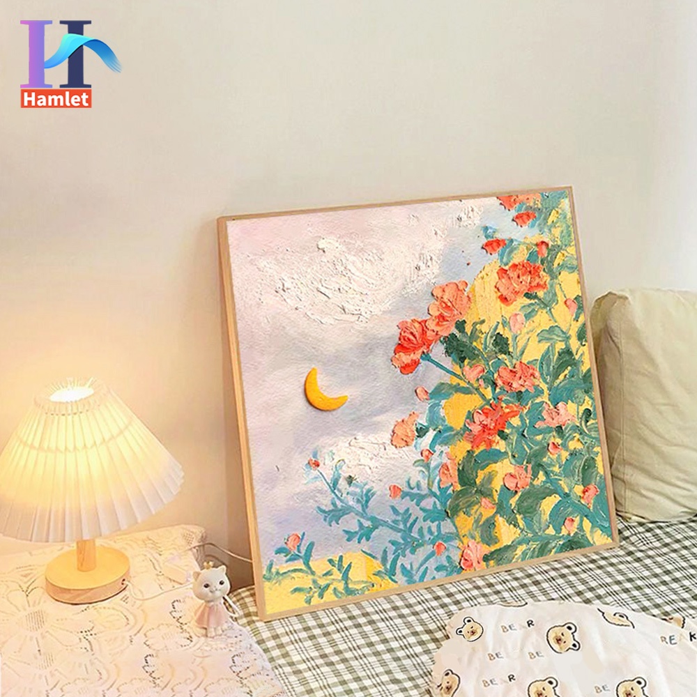 Bộ tranh sơn dầu acrylic Hamlet vải canvas tô màu theo số treo tường tinh tế trang trí nghệ thuật cỡ 20 * 20/30 * 30cm