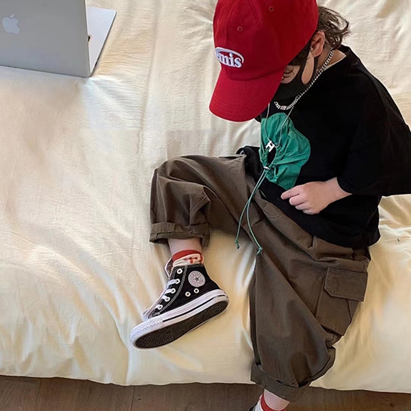 Áo Thun In Hình Hoa Màu Trắng Đen Dễ Phối Đồ Thời Trang Cho Bé Gái