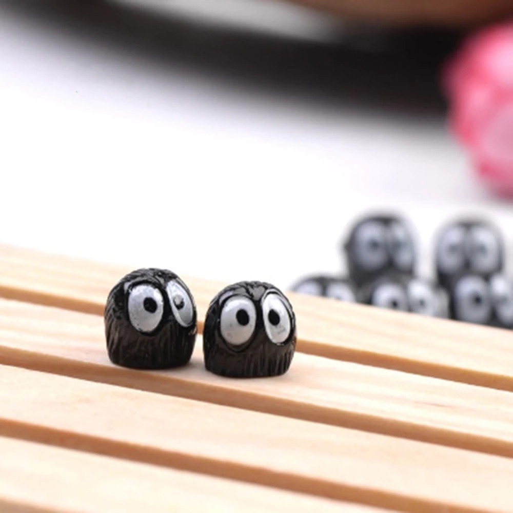 Set 10 Mô Hình Đồ Chơi Nhân Vật Hoạt Hình Totoro 1.5cm Bằng Pvc Màu Đen