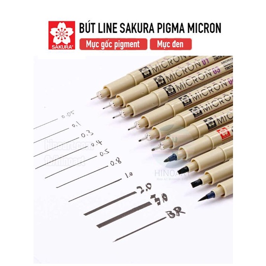 [Mã LIFEBOOK2 giảm 10% đơn 0Đ] BÚT LINE ĐEN ĐI NÉT CHUYÊN NGHIỆP SAKURA PIGMA MICRON (CHỌN SIZE)