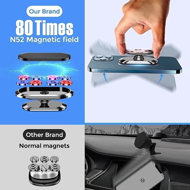 Giá Đỡ Điện Thoại Từ Tính Xoay 360 Độ Linh Hoạt Gắn Điều Hòa Xe Hơi