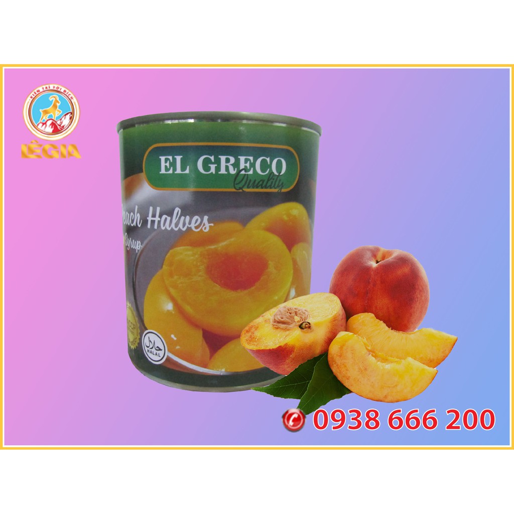 Đào Ngâm Đóng Lon EL GRECO 820G (Đào miếng giòn, ngọt)