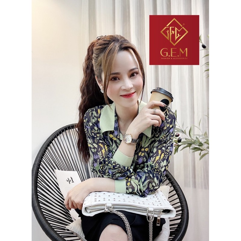 ÁO SƠ MI NỮ CỔ ĐỨC CÁCH ĐIỆU PHỐI HOA VĂN LẠ - ĐI HỌC ĐI LÀM CÔNG SỞ ĐỀU ĐƯỢC - DỄ PHỐI CHÂN VÁY HAY QUẦN TÂY - JEAN