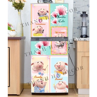Decal dán Tủ Lạnh Pig 2022  chất liệu cao cấp