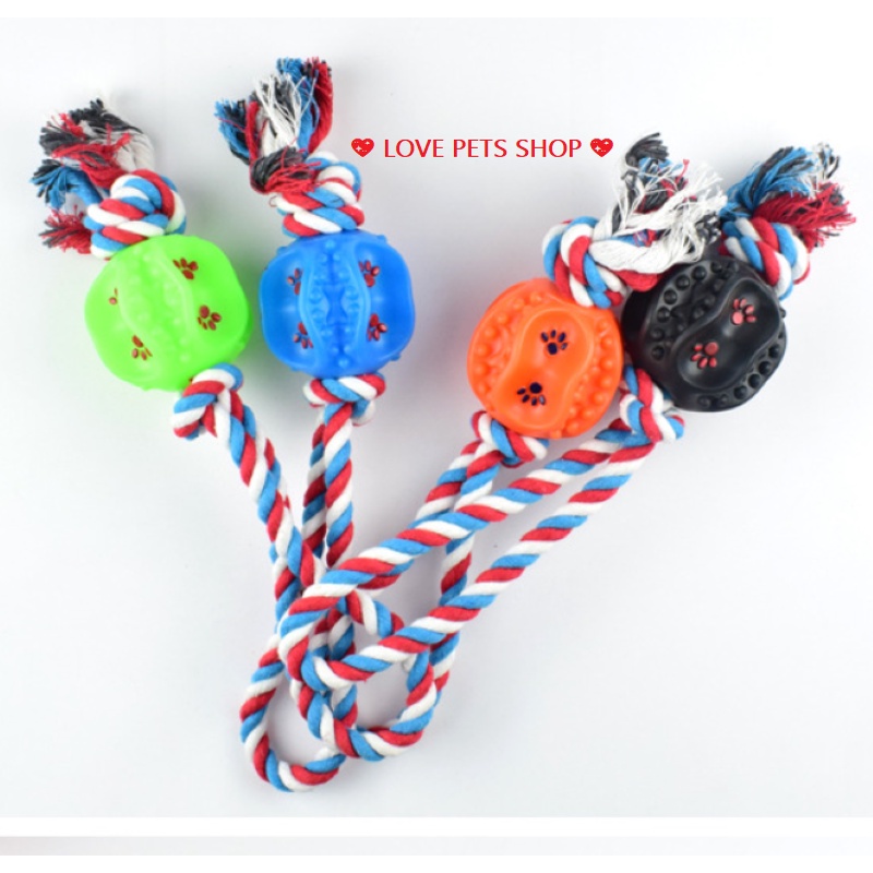 BÓNG CAO SU HUẤN LUYỆN CHÓ MÈO CÓ DÂY THỪNG GẶM (MẪU MỚI) - LOVE PETS SHOP