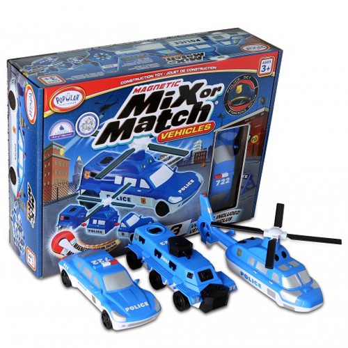 [Mã LT50 giảm 50k đơn 250k] Bộ Xếp Hình Nam Châm Phương Tiện Đặc Cảnh POPULAR-60316