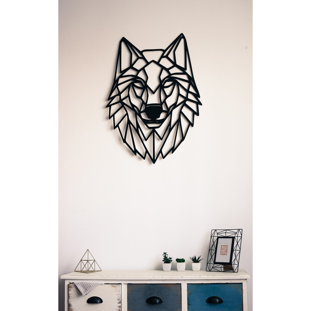 Tranh gỗ 3D VDECOR hình sói phong các Âu Mỹ dán tường trang trí phòng khách, phòng làm việc, làm quà tặng