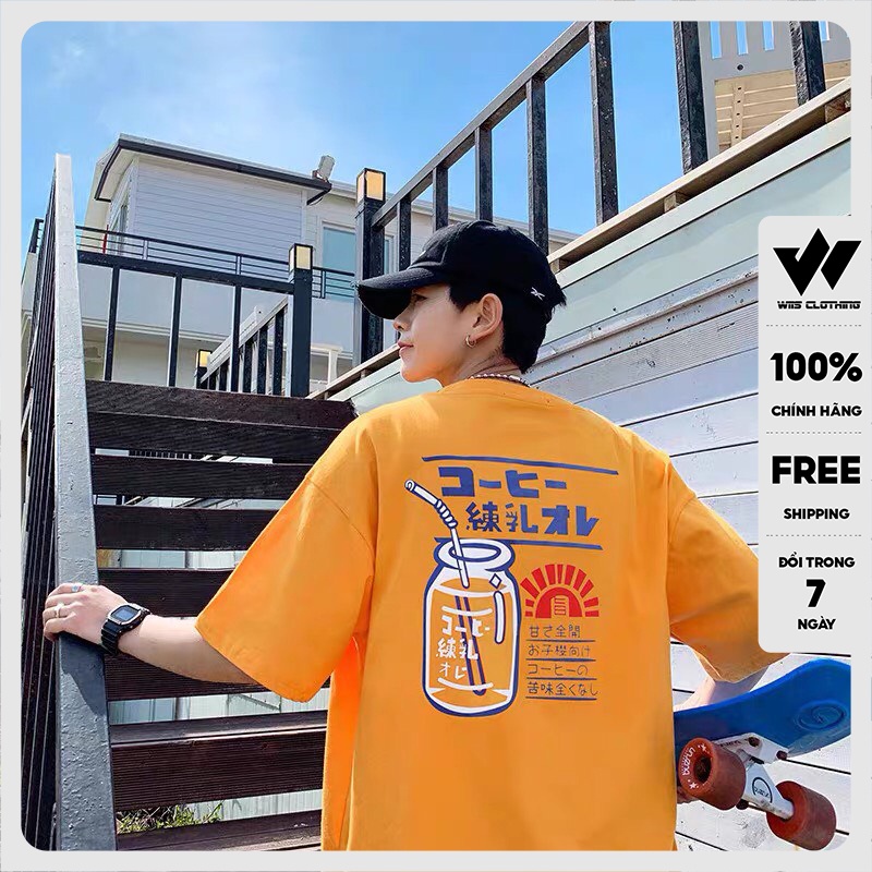Áo thun tay lỡ WIIS phông unisex form rộng Vitamin C, thời trang nam nữ oversize