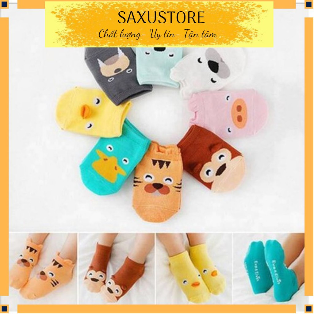 Tất cho bé chống trơn 𝑭𝒓𝒆𝒆𝒔𝒉𝒊𝒑 Lố 10 đôi tất cổ ngắn cho bé chống trượt có lớp cao su