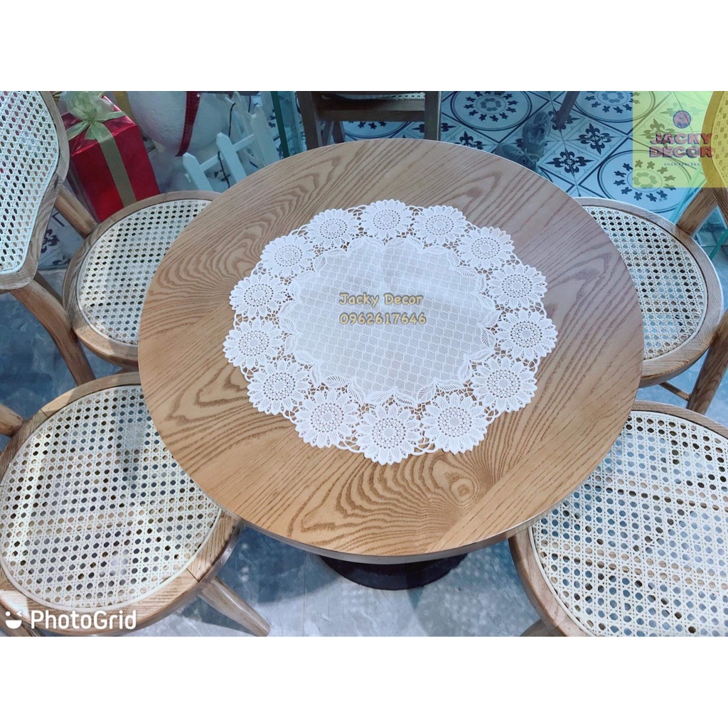 [KOREA] Khăn trải bàn phong cách HÀN QUỐC TONE PASTEL tròn 40cm Decor trang nhã không thấm nước