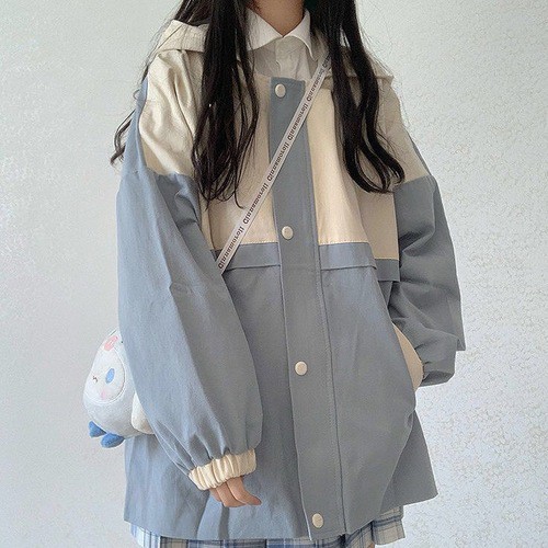 Áo khoác dù nữ kiểu 2 lớp form rộng ulzzang Hàn Quốc