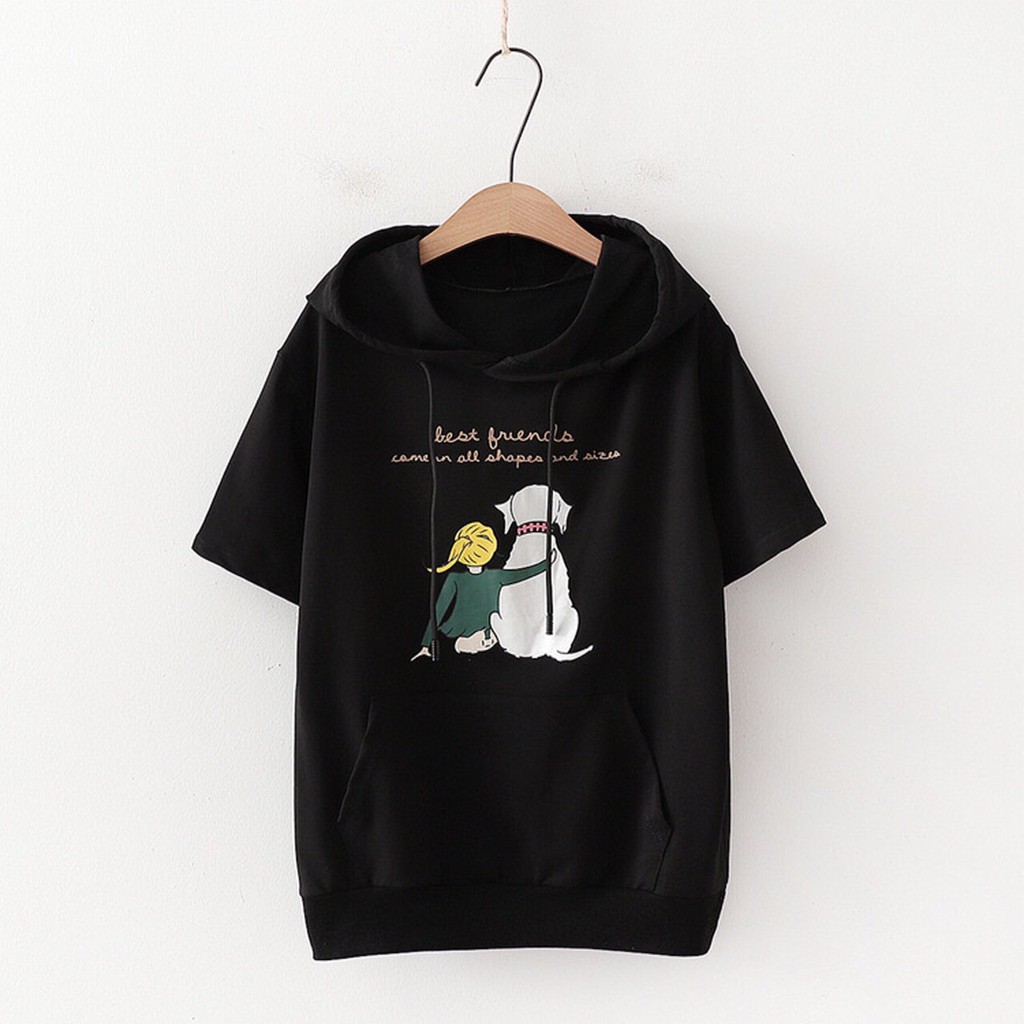 Áo thun hodie cho bé gái và mẹ chất thun cotton xinh mát có 4 màu như hình