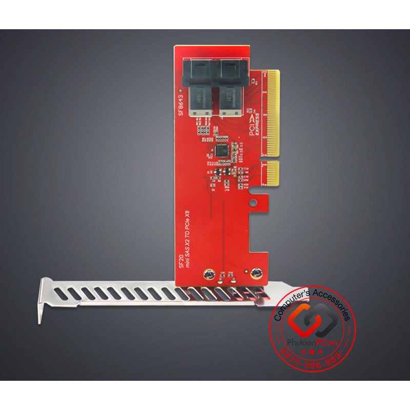 Card PCI-e 8X sang 2Port U.2 SFF-8643 NVMe 2.5 server datacenter