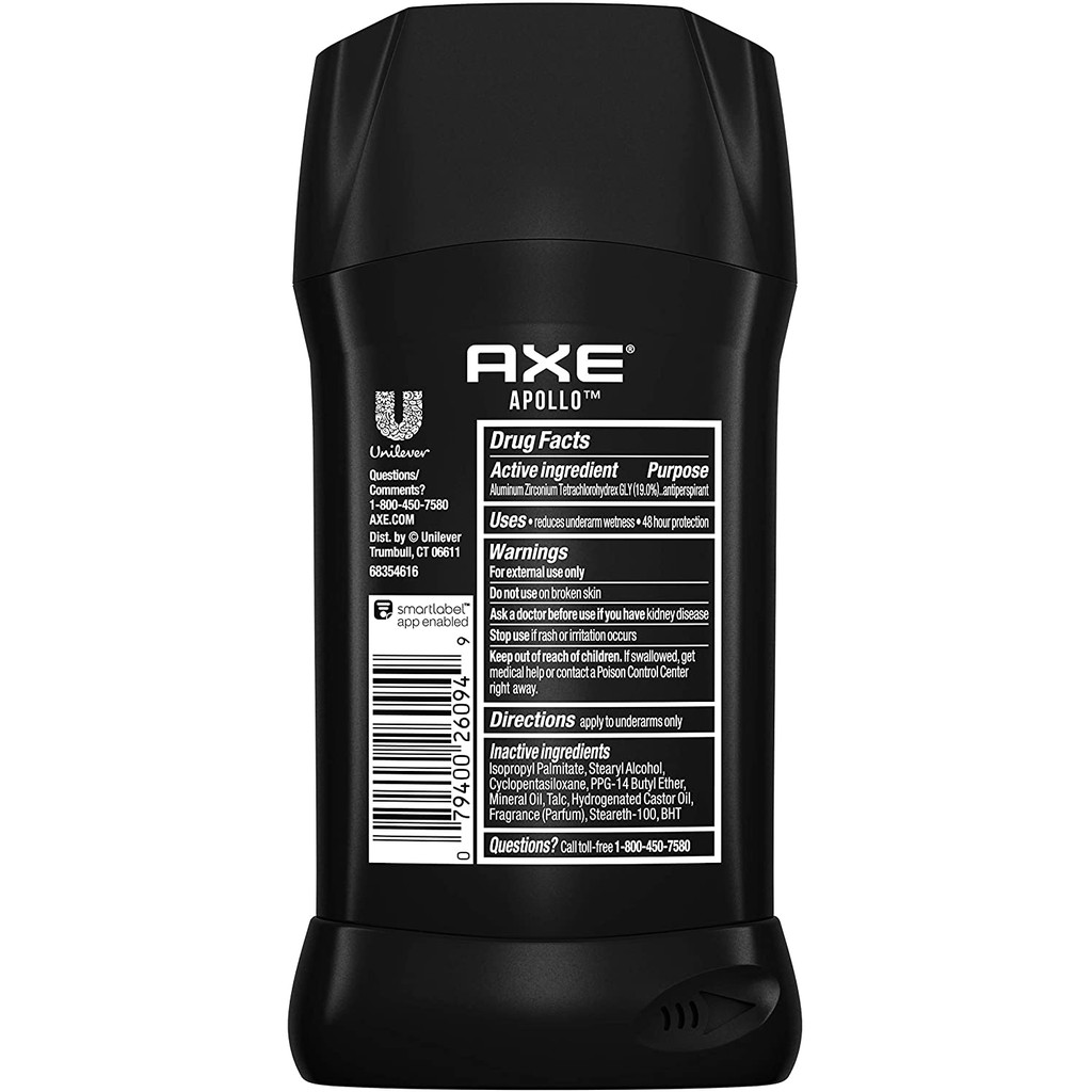 [Axe - Made in USA] Sáp Khử Mùi Nam Axe Apollo - Ngăn Mồ Hôi 48H 76g