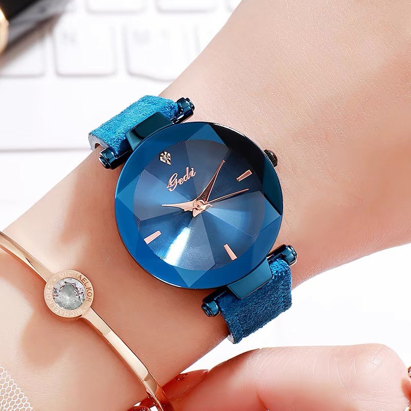 [CHÍNH HÃNG] Đồng hồ nữ Gedi dây da lộn mặt 3D | BigBuy360 - bigbuy360.vn